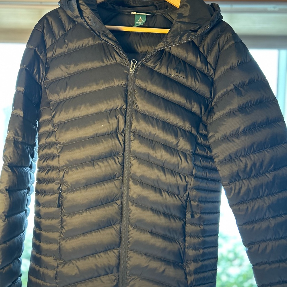 Woods Black Hooded Puffer Jacket
